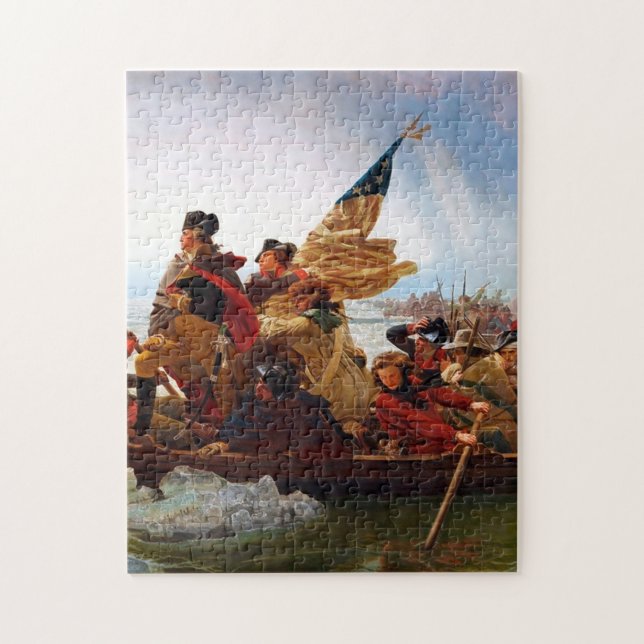 George Washington som korsar floden Delaware Pussel (Vertikal)