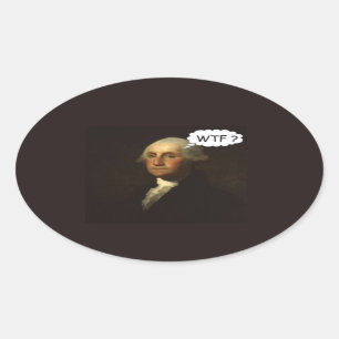 George Washington Spinning i hans grav-funny Ovalt Klistermärke