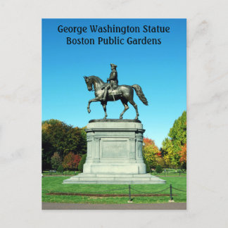 George Washington Statue, Boston Public Gardens Vykort