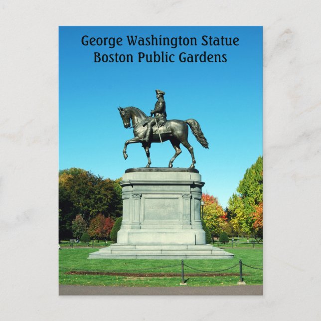 George Washington Statue, Boston Public Gardens Vykort (Framsida)