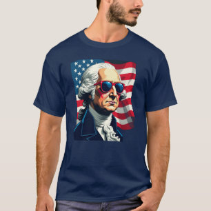George Washington Sunglasses American Flagga T-Shi T Shirt