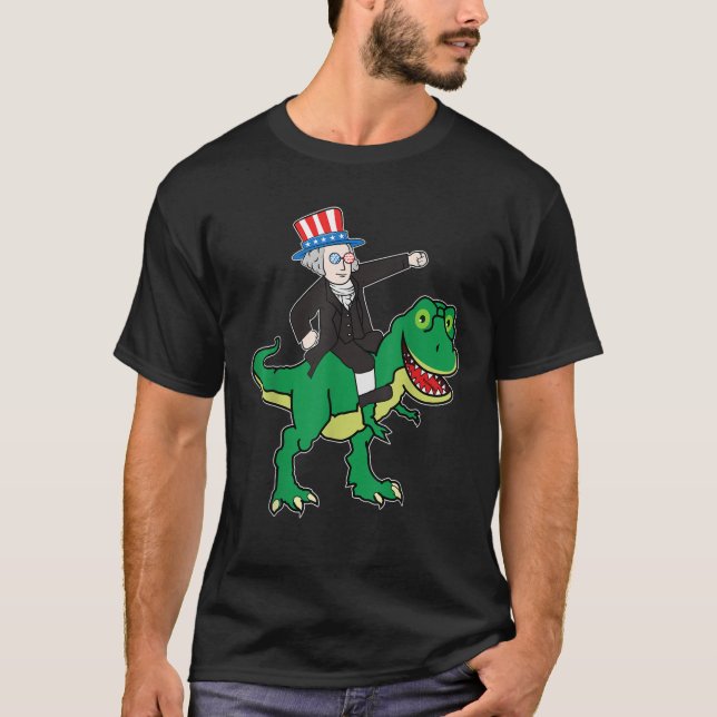 George Washington T Rex, 4:e juli, Amerikanska Shirt (Framsida)
