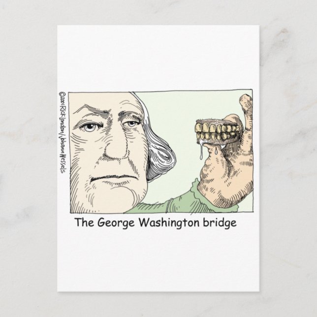 George Washington Teeth Funny Gifts & Collectibles Vykort (Framsida)