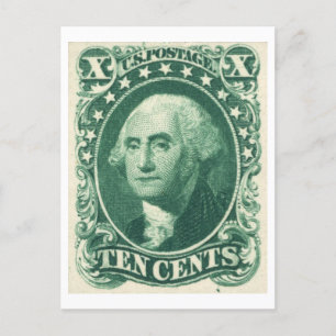 George Washington Ten Cents US Postage Vykort