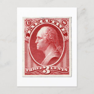 George Washington Three Cents US Postage Postcard Vykort