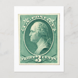 George Washington Three Cents US Postage Vykort