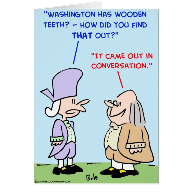 George Washington trätänder Hälsningskort (Framsidan)