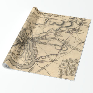George Washington Trenton NJ slagfältkarta 1777 Presentpapper