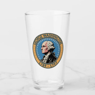 George Washington US President Illustration Märke Glaskopp