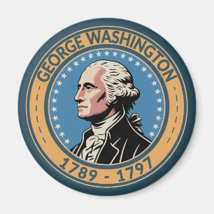 George Washington US President Illustration Märke Magnet
