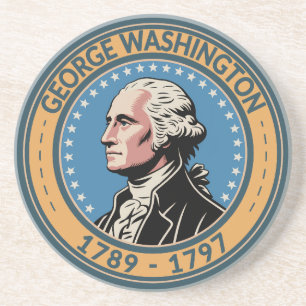 George Washington US President Illustration Märke Underlägg