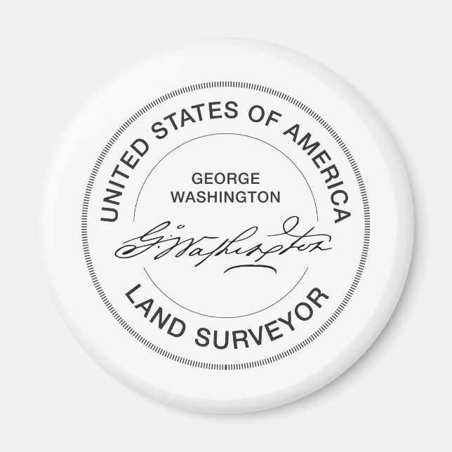 George Washington USA Land Surveyor Seal Magnet (Framsidan)
