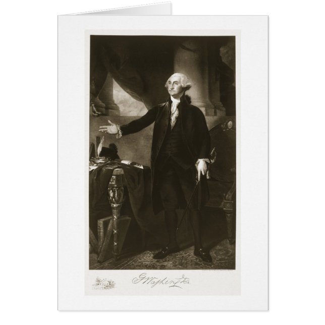 George Washington, USA:s första president Hälsningskort (Framsidan)