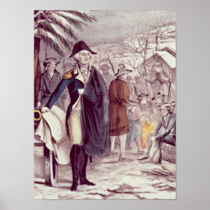 George Washington vid Valley Forge Poster