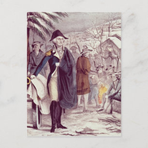 George Washington vid Valley Forge Vykort