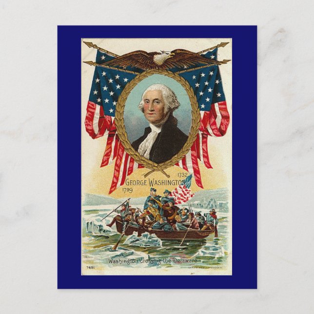 George Washington Vintage Americana Vykort (Framsida)