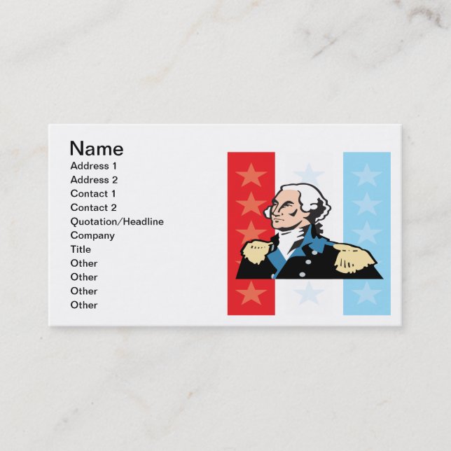 George Washington Visitkort (Framsida)