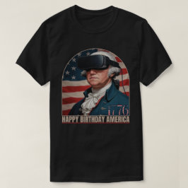 George Washington VR Grattis på födelsedagen Ameri T Shirt