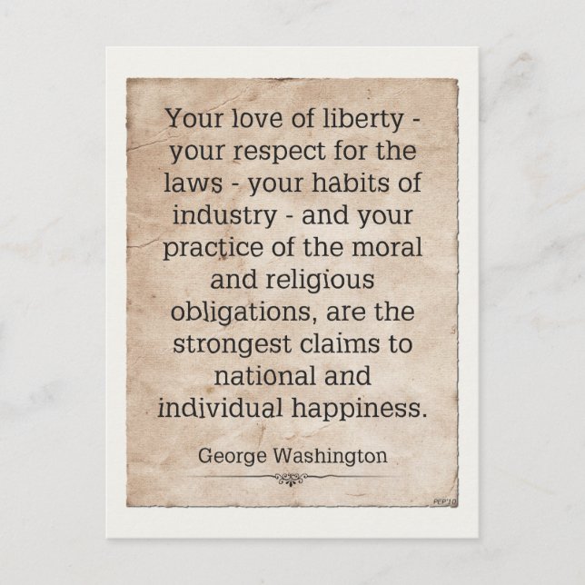 George Washington Vykort (Framsida)