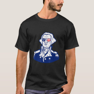 George Washington Wearing Sunglasses with USA flag T Shirt