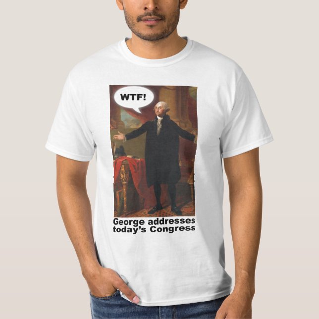 George Washington WTF (med förse med text), T-shirt (Framsida)