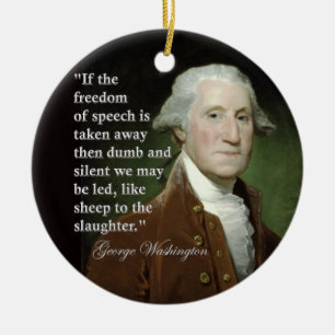 George Washington yttrandefrihetcitationstecken Julgransprydnad Keramik