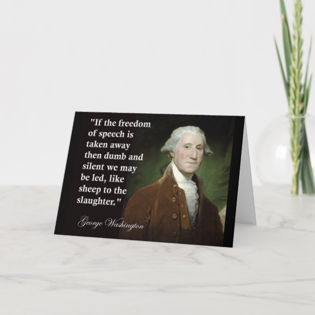George Washington yttrandefrihetcitationstecken Kort (Framsida)