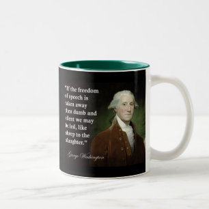 George Washington yttrandefrihetcitationstecken Två-Tonad Mugg