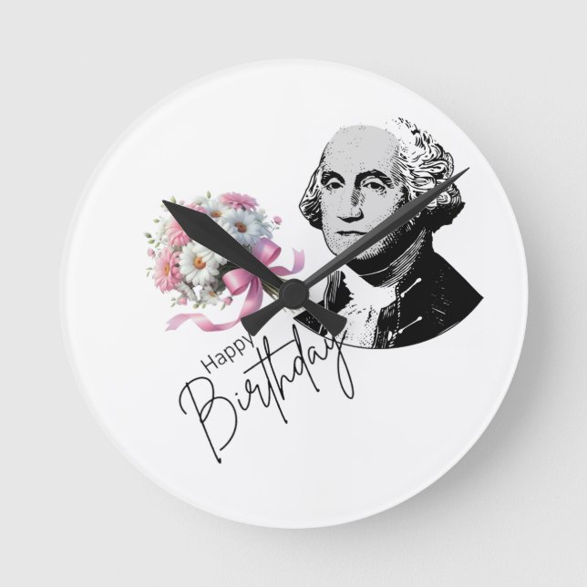George Washingtons födelsedag Rund Klocka (Framsida)