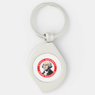 George Washingtons födelsedag Swirl Silverfärgad Nyckelring