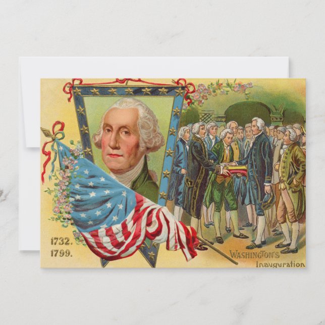 George Washingtons invigningsflagga Amerikansk fla Inbjudningar (Framsida)