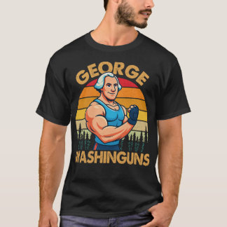 George Washinguns Gym Rolig Vintage Solnedgång Kon T Shirt