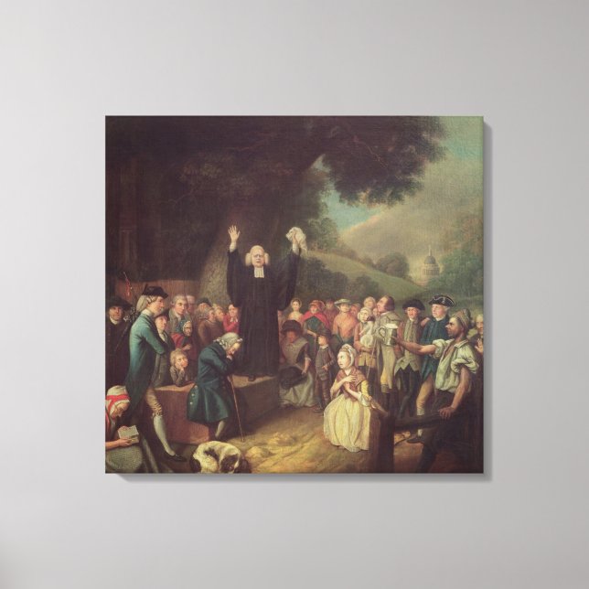 George Whitefield preaching Canvastryck (Framsida)