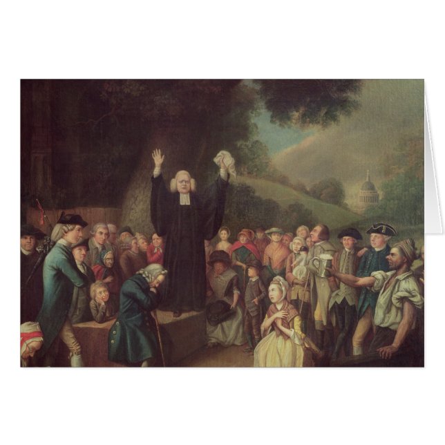 George Whitefield predika Hälsningskort (Framsidan Horizontal)