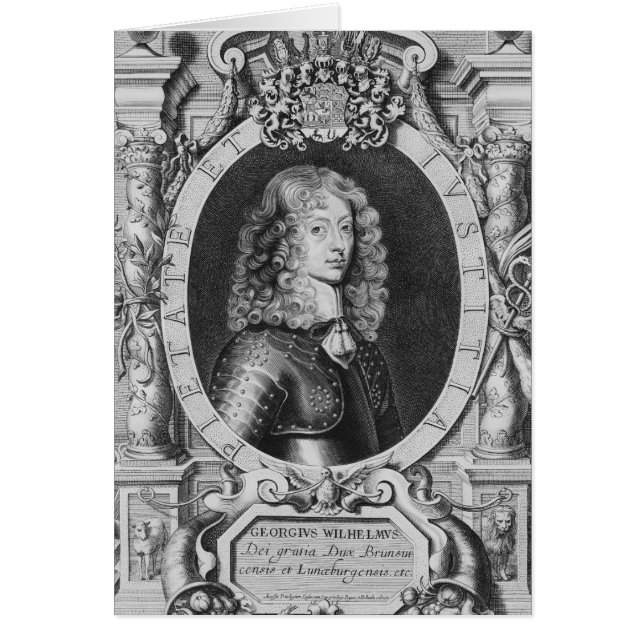 George William hertig av Braunschweig-Luneberg Hälsningskort (Framsidan)