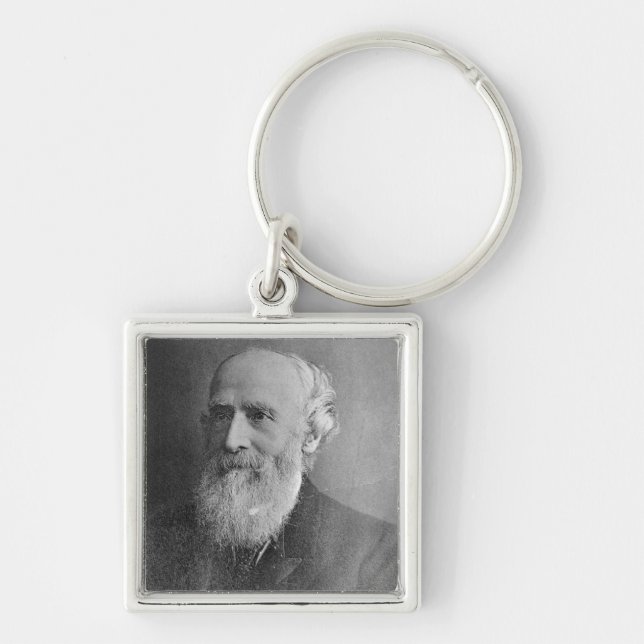George Williams Fyrkantig Silverfärgad Nyckelring (Framsidan)