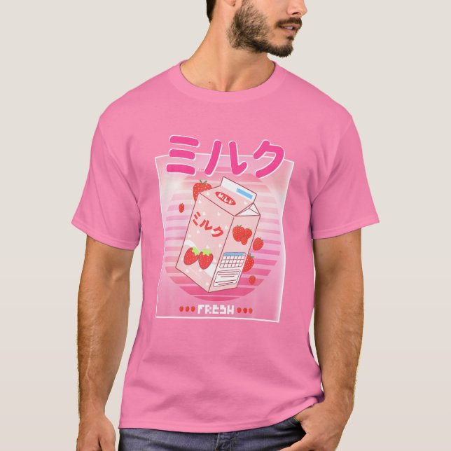 GeorgenotHittade Merch Japanska jordberry Mjölk Sh T Shirt (Framsida)