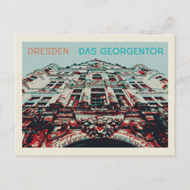 Georgentor Façade, illustration av Dresden Vykort (Framsida)