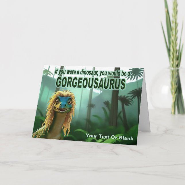 Georgeousaurus Blond Dinosaur Helgkort (Framsida)