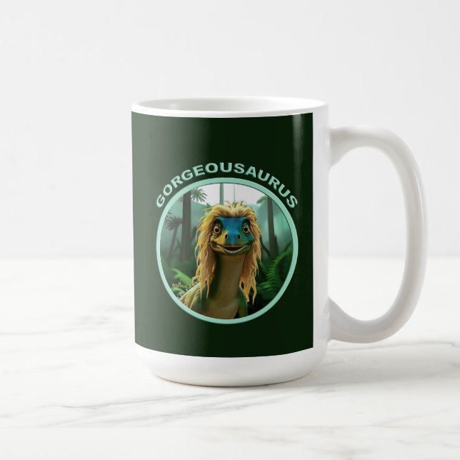 Georgeousaurus Blond Dinosaur Kaffemugg (Höger)