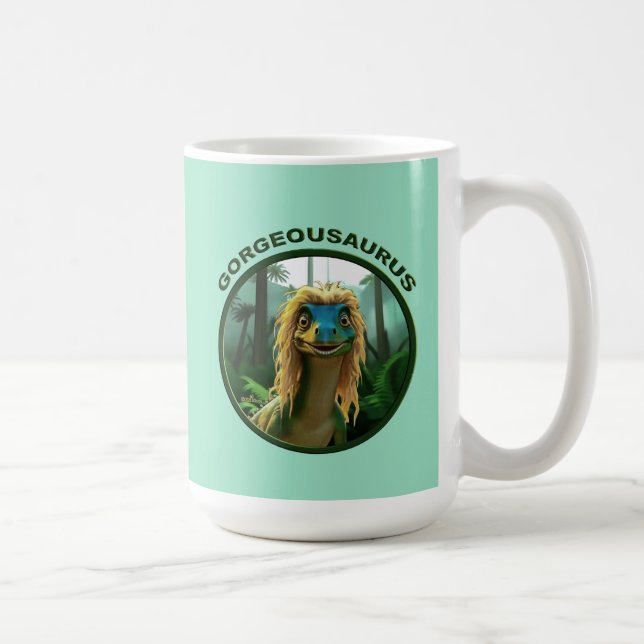 Georgeousaurus Blond Dinosaur Kaffemugg (Höger)