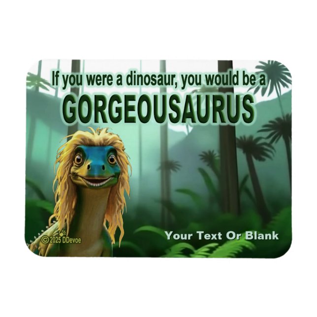 Georgeousaurus Blond Dinosaur Magnet (Horisontell)