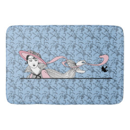 Georges Barbier 1920-talet Mode Dam och Bird Badrumsmatta