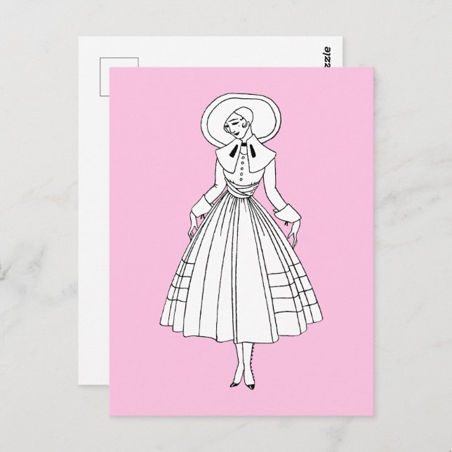 Georges Barbier 1920-tals modeillustration Vykort (Fram/baksida)