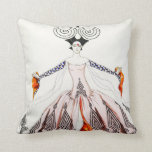 Georges Barbier Art Deco Mode Pillow Kudde<br><div class="desc">Kudden Art Deco Mode. Art Deco-illustration från 1921. Fransk konstnären Georges Barbier är en av de mest berömd konstdeco-illustratörerna på 1920-talet. Han har ägnat större delen av sin karriär åt att illustrera elegant dam och romantiskt par. Detta arbete skildrar en söt ung kvinna i en svår pinkklänning med blå öga...</div>