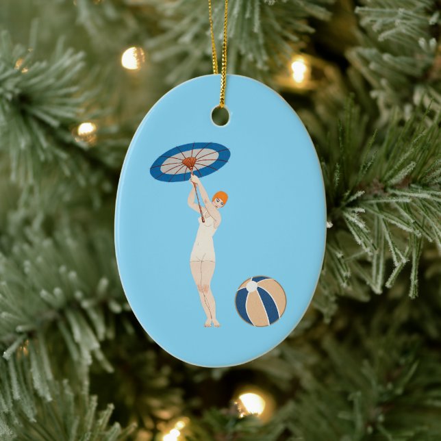 Georges Barbier Au Lido 1924 Mode Illustration Julgransprydnad Keramik (Träd)