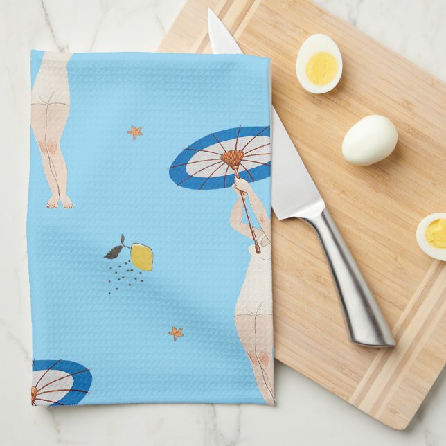 Georges Barbier Au Lido 1924 Mode Illustration Kökshandduk (Vikt i Fjärdedel)