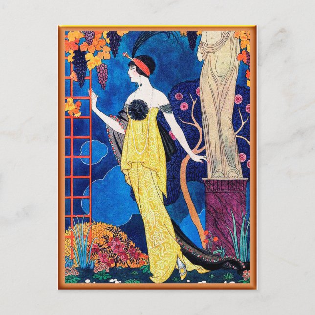 Georges Barbier - Täckning av Les Modes Magazine Vykort (Framsida)