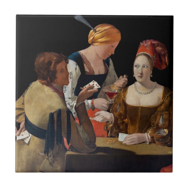 Georges de la Tour - Chost with Ace of Diamonds Kakelplatta (Framsidan)
