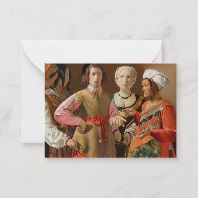 Georges de la Tour - Fortune Teller Anteckningskort (Framsida)